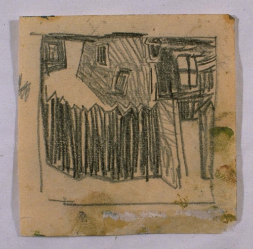 Preparatory drawing for By the Fence, Leningrad, 1963–64