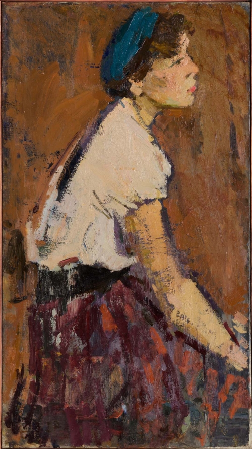 Young Woman in a Blue Beret: Portrait of Valya, Leningrad, 1958–60